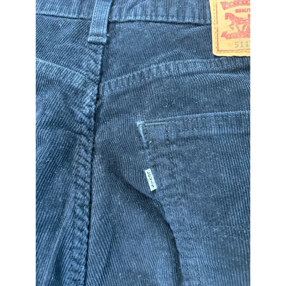 Levi's Corduroy Pants Mens 30x32 Navy Black Premium Slim Straight Corduroy